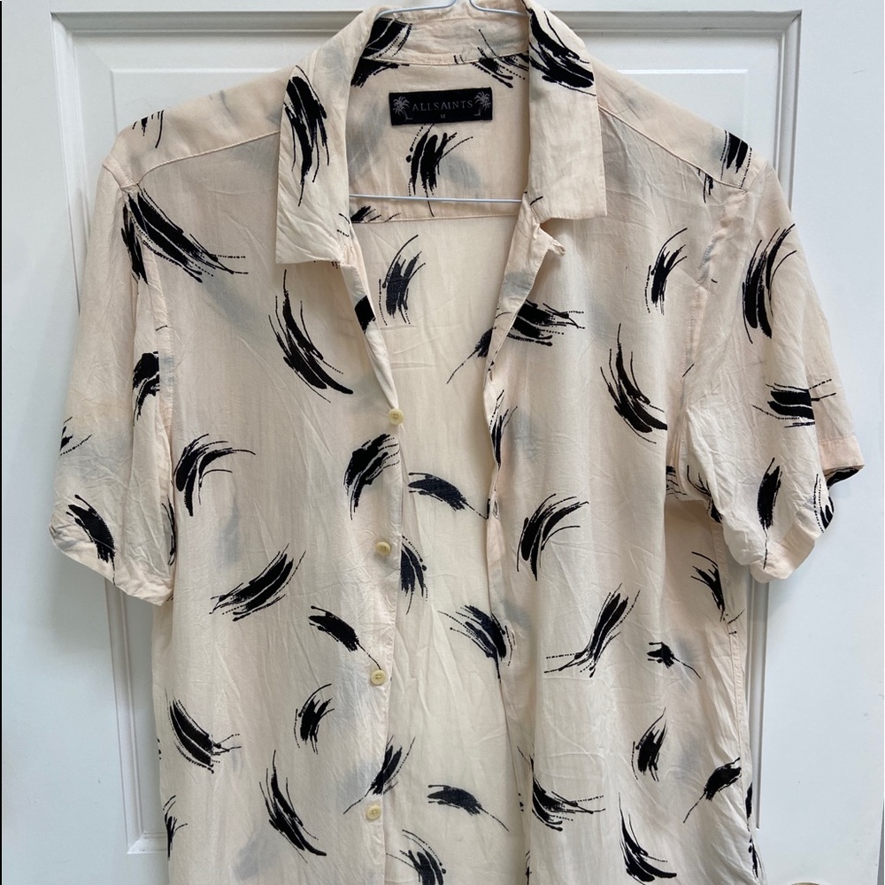 All Saints Feather Button Down Shirt
